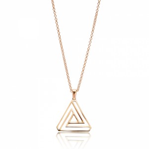 925 Sterling Silver Origami triangle pendant 