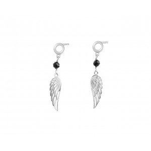 925 Sterling Silver angel wing bead earrings