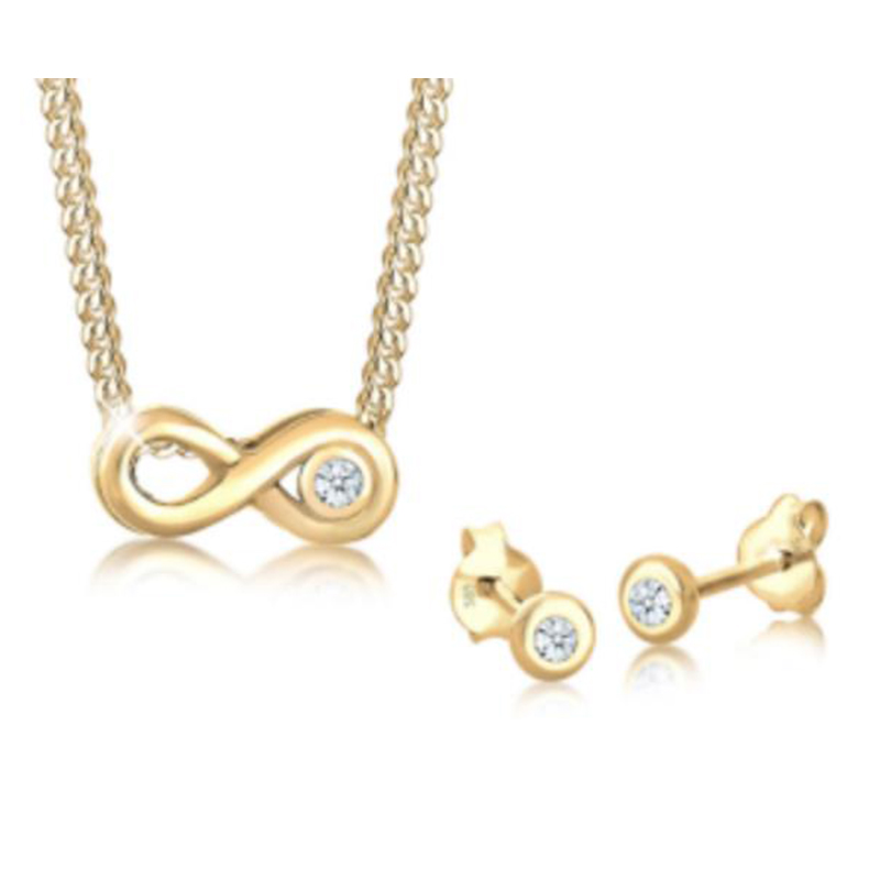 925 Sterling Silver infinity  necklace and earring...