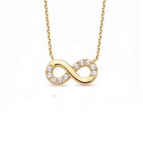 925 Sterling Silver infinity cubic necklace 