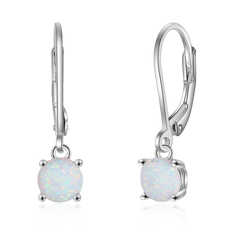 Finefey 925 Sterling Silver Solitary Opal French H...