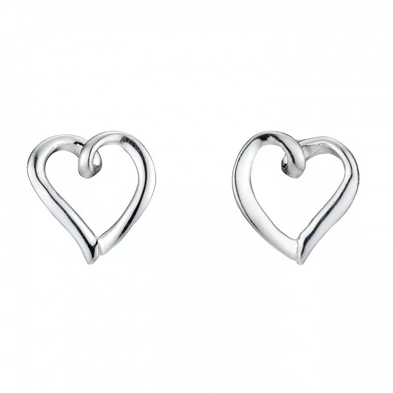 FINEFEY Sterling Silver Heart  Stud Earrings