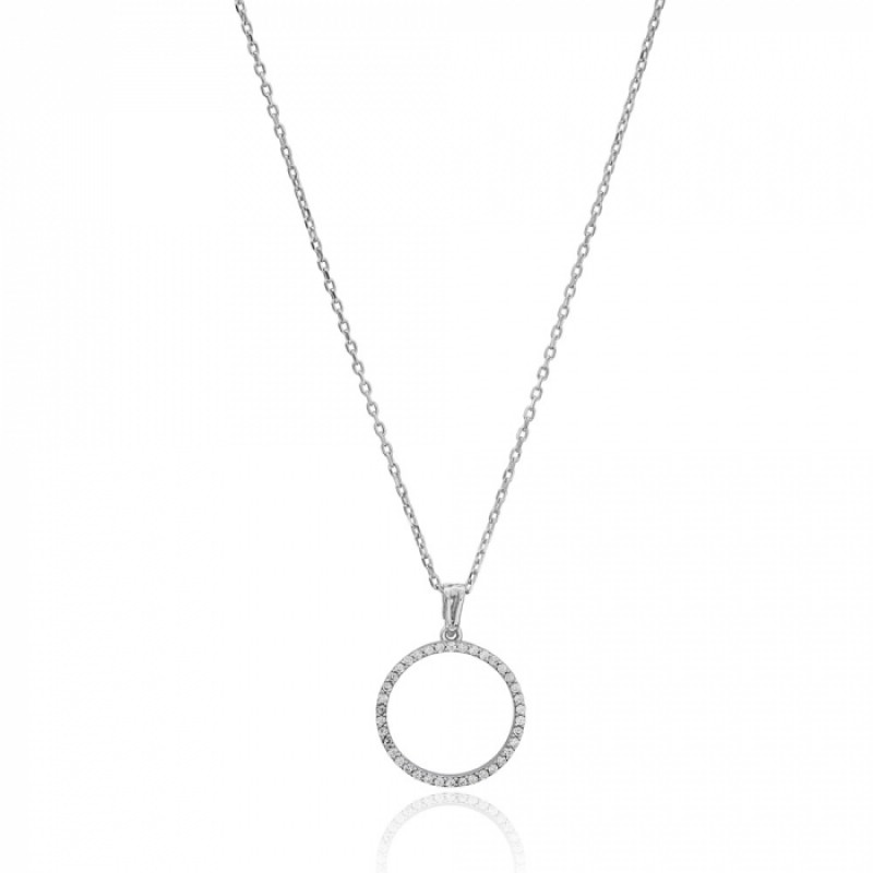 FINEFEY Sterling Silver ZIrcon Round Simple Design...