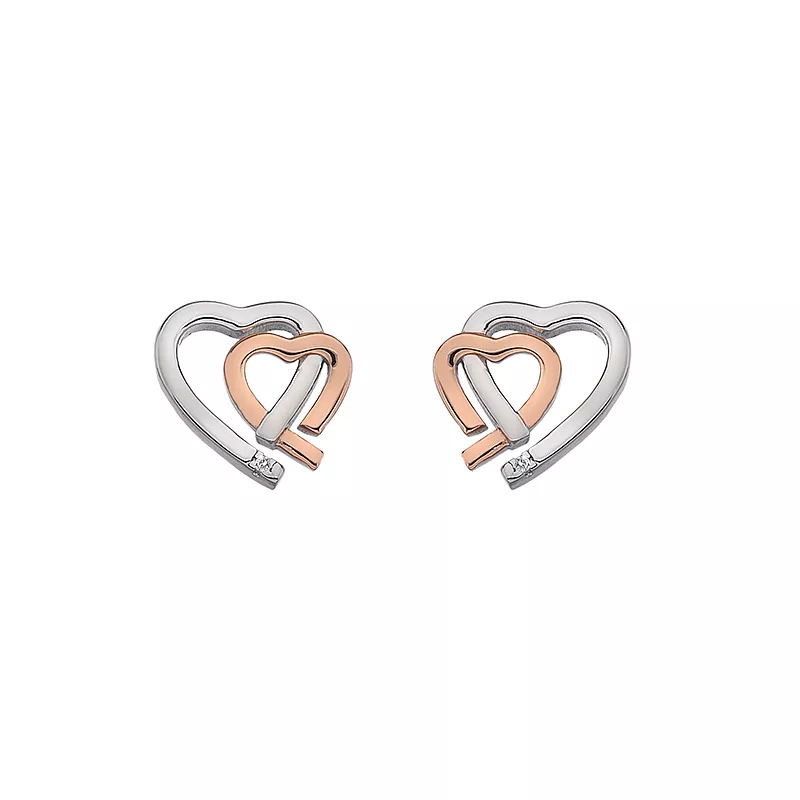 FINEFEY Sterling Silver Zirconia Rose Gold Double ...