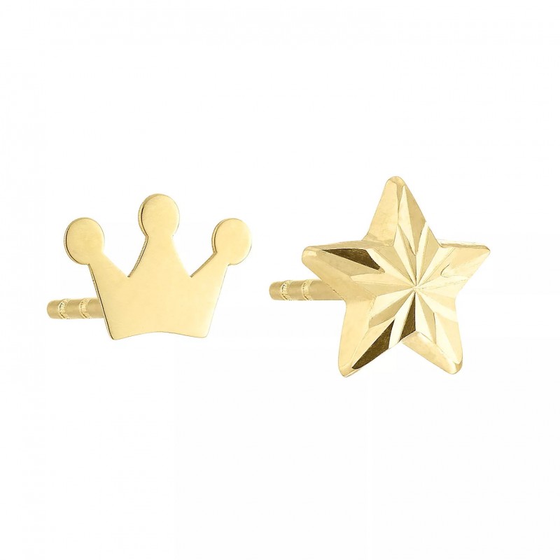 FINEFEY Sterling Silver Gold Plated Crown & St...