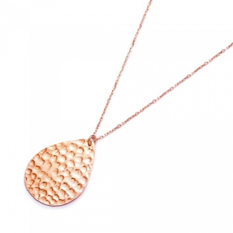 FINEFEY Sterling Silver Rose Gold Plated  Plain Ha...