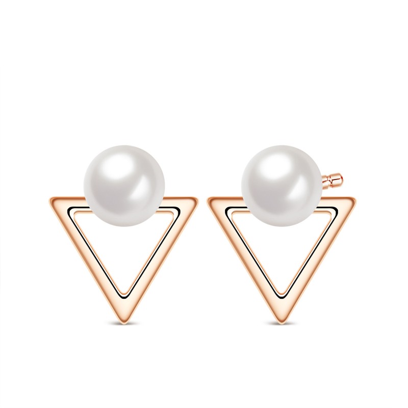 FINEFEY Silver Earrings for Women Pearl Studs Earr...