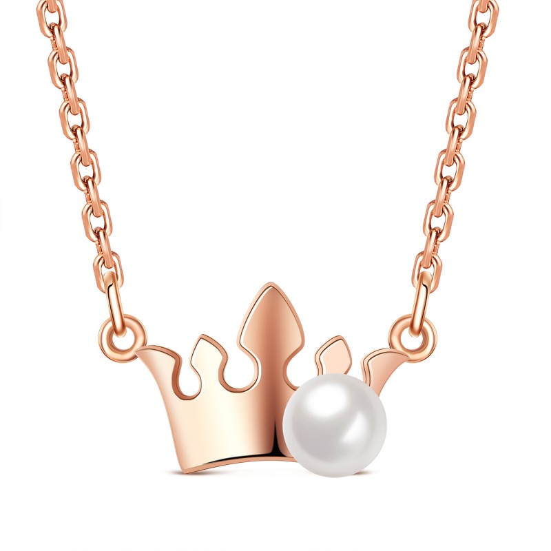 FINEFEY Sterling Silver Rose Gold Plated Crown wit...