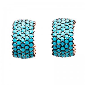  FINEFEY Sterling Silver Gold plating Turquoise CZ...