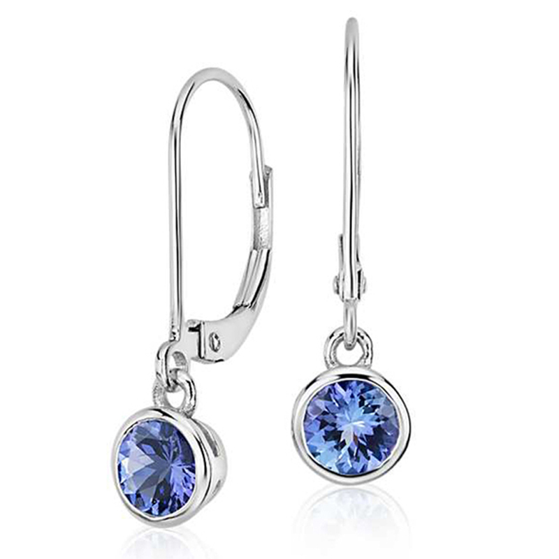 FINEFEY Sterling Silver Saphhire CZ Dangle Huggies...