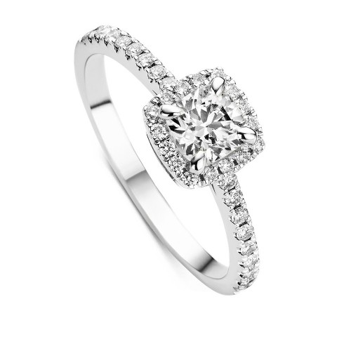 925 Sterling Silver Cubic engagement ring